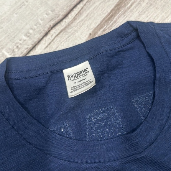 Victoria’s Secret PINK Long Sleeve Sequin Glitter Campus Tee Size Medium - Picture 5 of 5